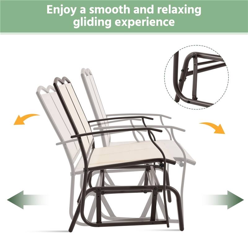 Yaheetech 2-Person Patio Glider Bench Swing Glider Chair