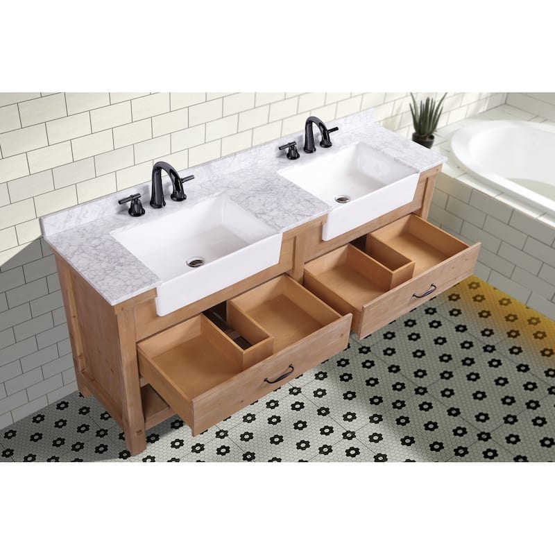 Marina 72" Bathroom Vanity, Driftwood Finish