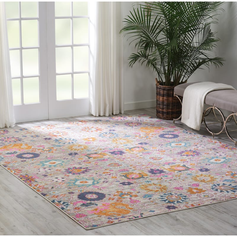Nourison Passion Boho French Country Floral Area Rug.