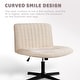preview thumbnail 20 of 19, BOSSIN Armless Office Desk Chair No Wheels,Fabric Padded Modern Swivel Vanity Chair