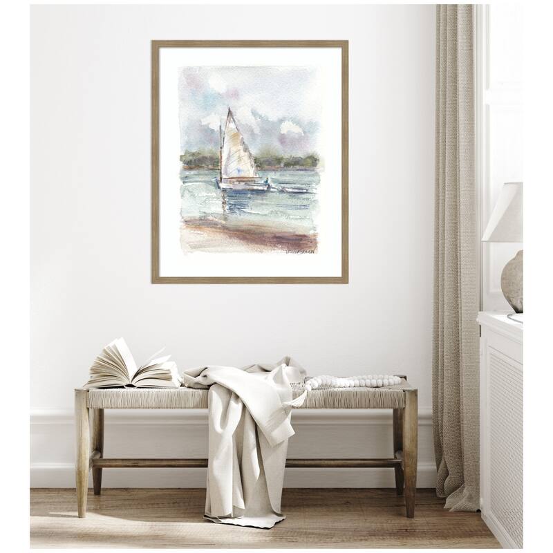 Kate and Laurel Framed Art 1 Maryanne Welch Chatham Fog Sailboat by Patricia Shaw
