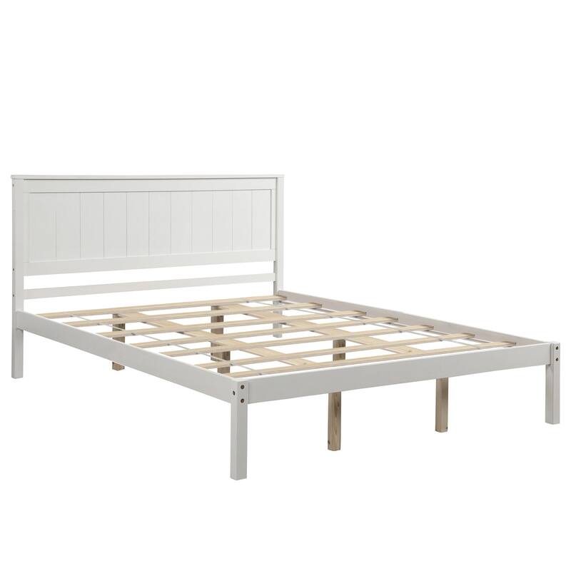 Twin/Full/Queen Wood Frame Platform Bed with Headboard