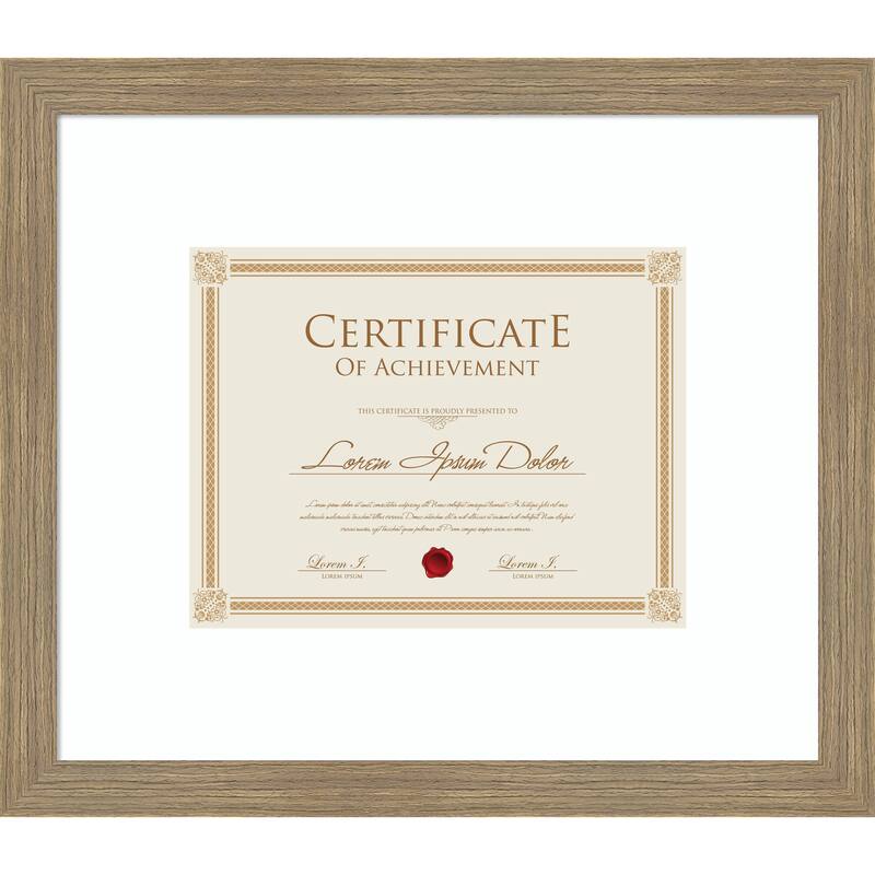 Woodgrain Stripe Blonde Framed Picture Frame, Photo Frame - 17x14.5 Matted to 11x9 - Woodgrain Stripe Mocha