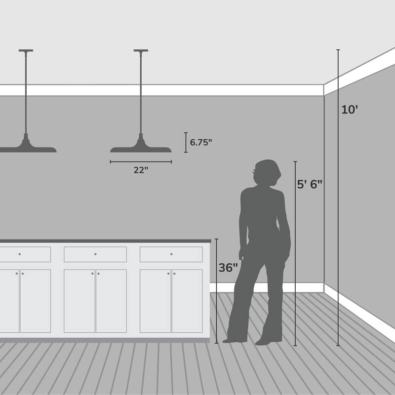 Hunter Moriso Matte Black and Modern Brass Pendant - Contemporary