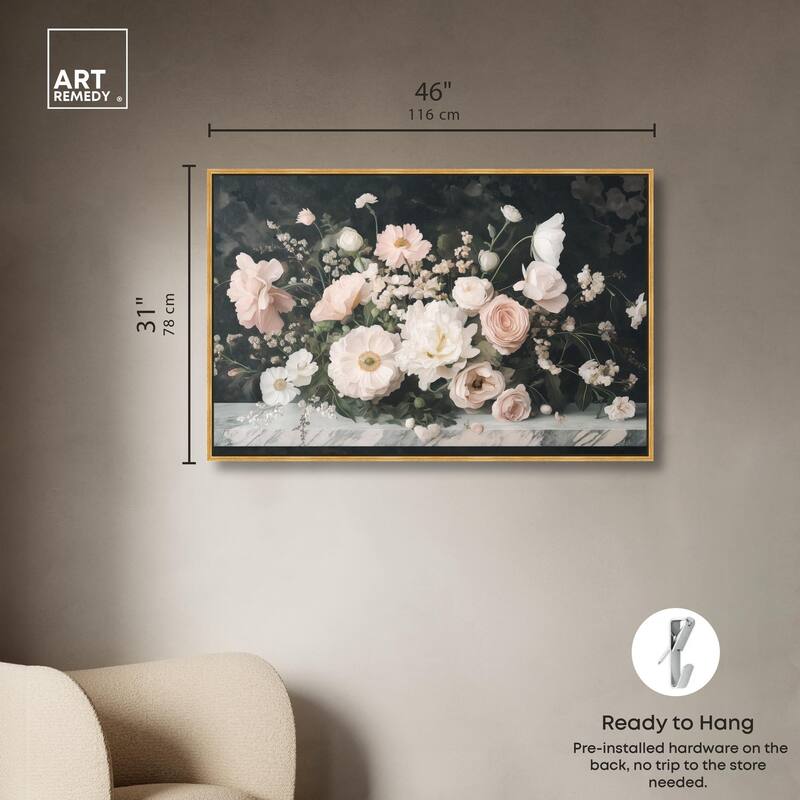 Marble and Blooms Canvas by Art Remedy