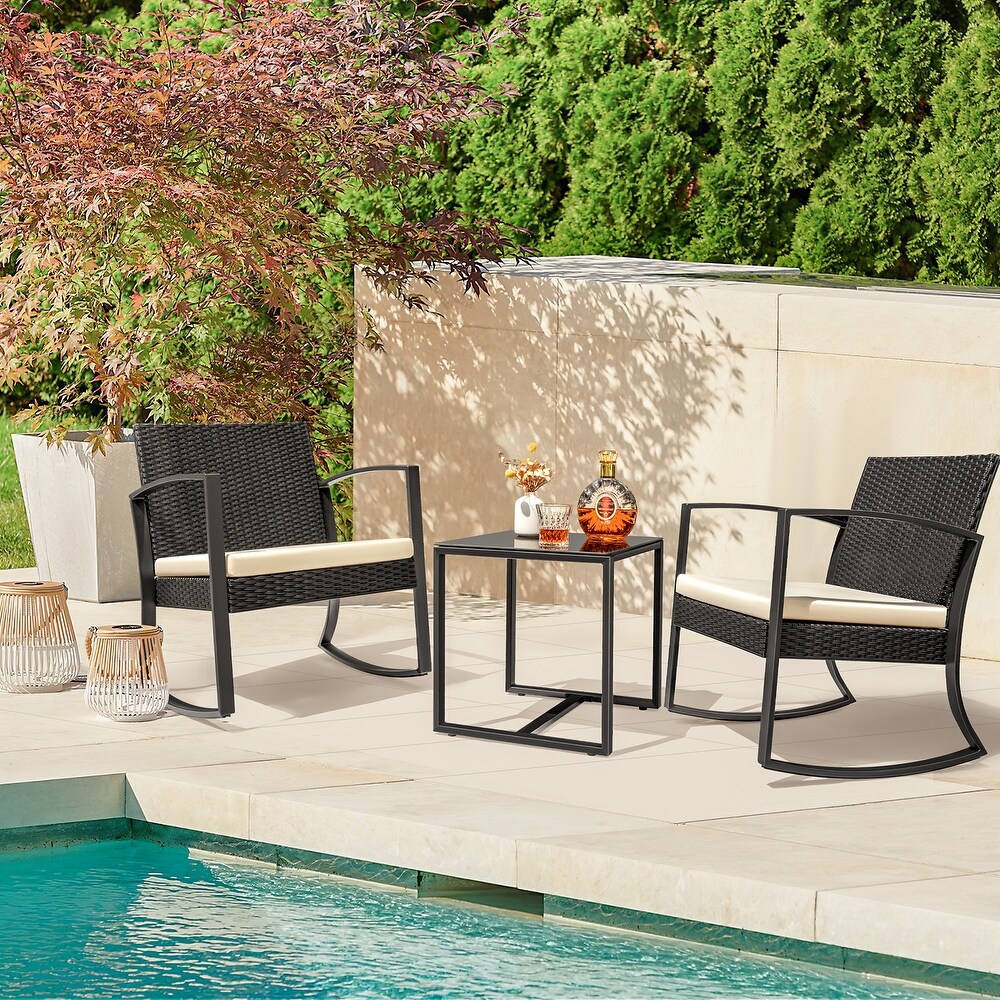 White metal top patio set
