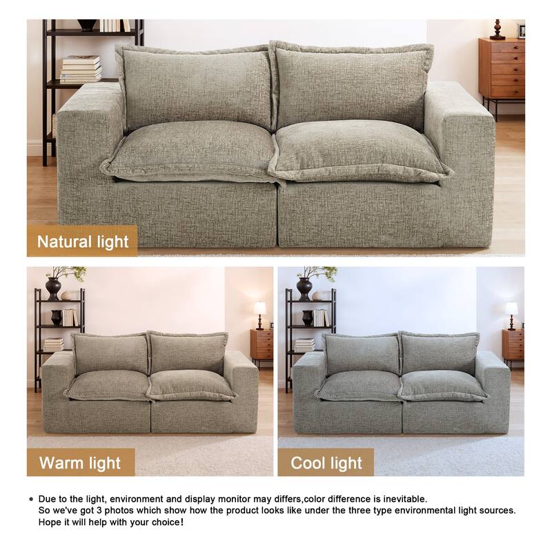 Comfy Cloud Chenille Upholstered Sectional Sofa with Pillow-Top Cushion