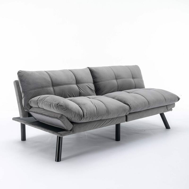 Modern Upholstered 2-Seater Sofa Bed with Adjustable Backrest and Armrests - 70:l