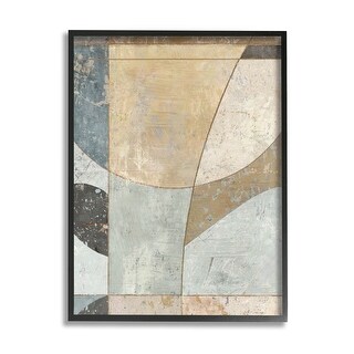 Stupell Neutral Tones Curved Shapes Framed Giclee Art by Suzanne Nicoll ...