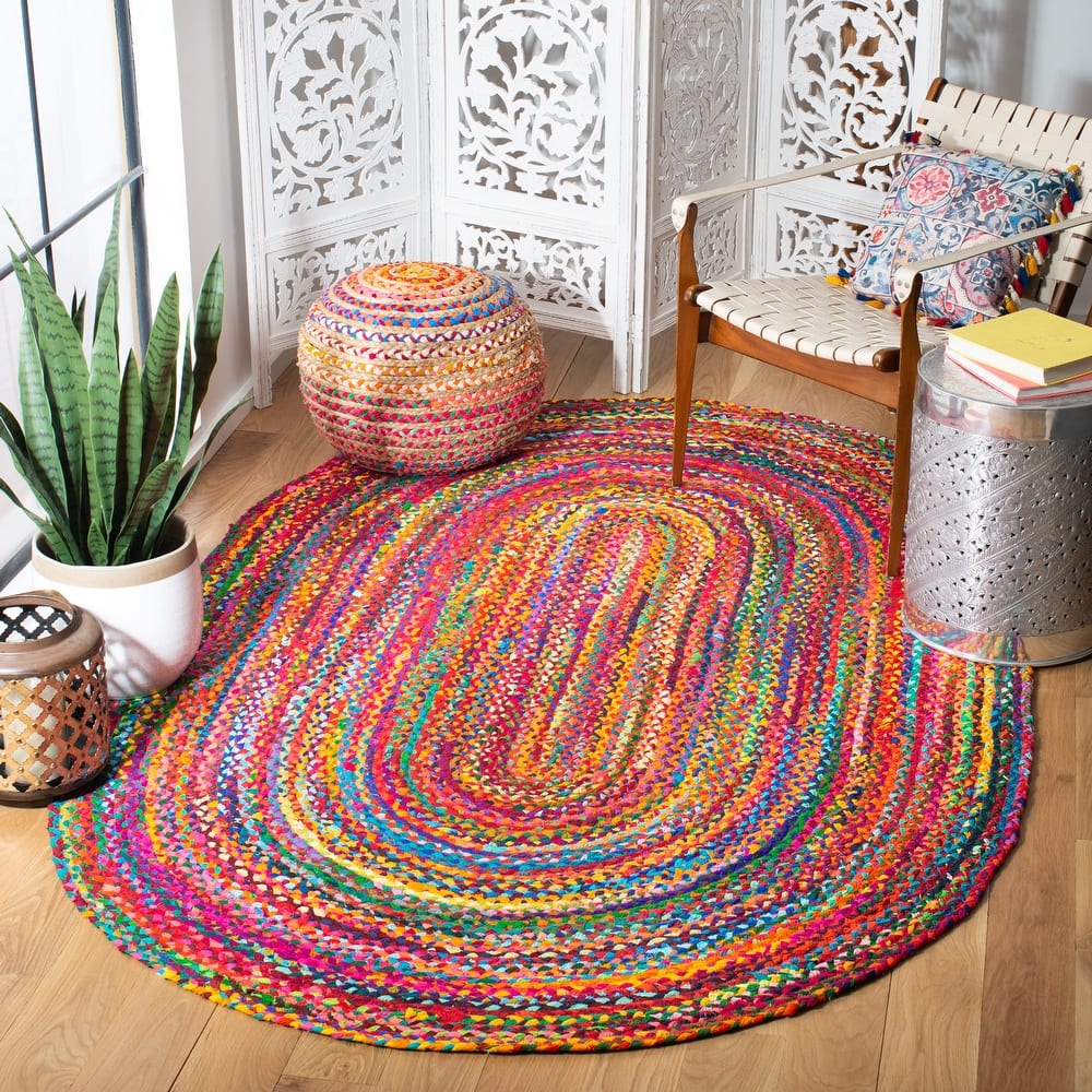 SAFAVIEH Georgine Handmade Nanny Braided Bohemian Cotton Rug