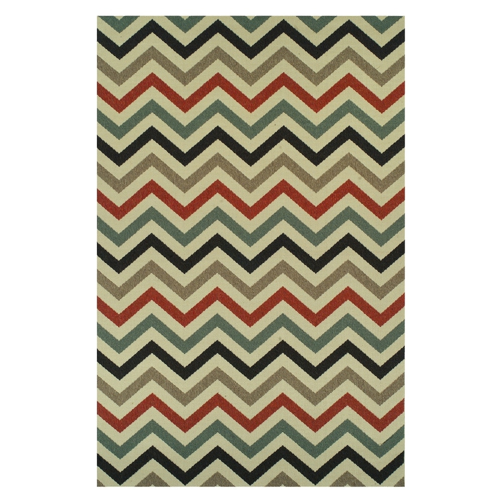 Superior Chevron Zig-Zag Geometric Indoor Outdoor Area Rug