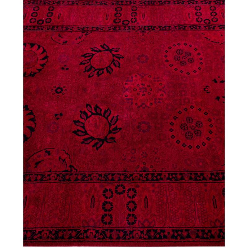 Overdyed One-of-a-Kind Hand-Knotted Area Rug - Red - 3' 0" x 8' 10"