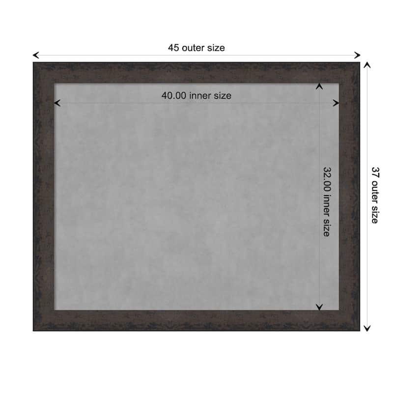 Amanti Art Dappled Black Brown Framed Magnetic Board - Board Size 40x32