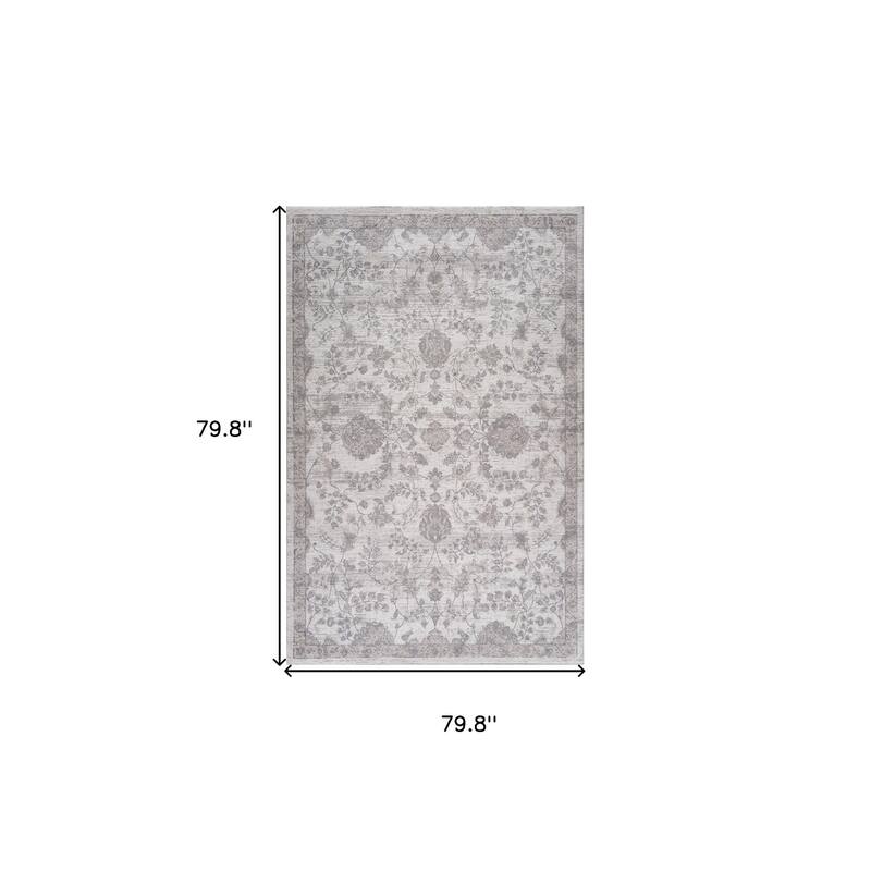 Bihi Distressed Floral Traditional Stain Resistant Woven Area Rug By HomeRoots