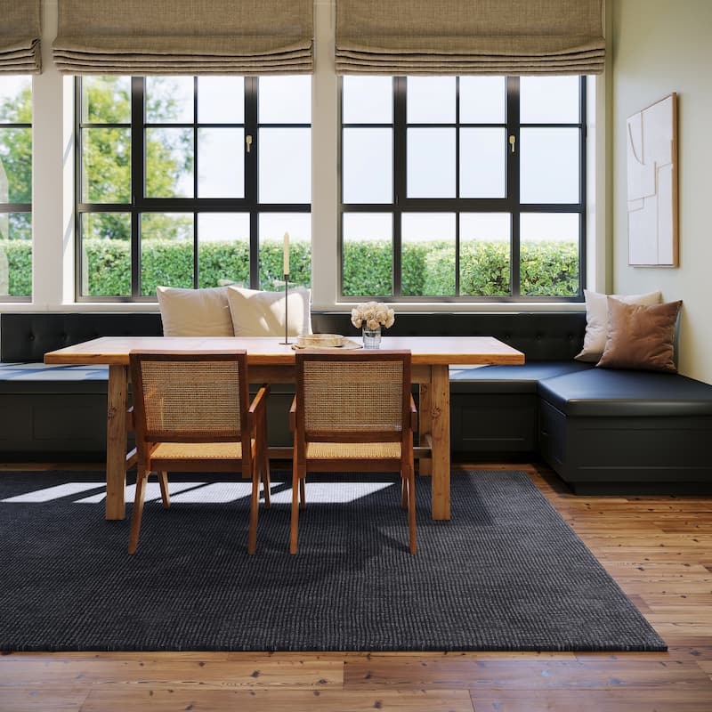 Nate Berkus Crosby Solid Wool Cozy Area Rug - 8'6" x 11'6" - Slate Blue