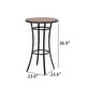 preview thumbnail 7 of 7, 3-Piece Wicker Bar Height Outdoor Dining Set Patio Bar Sets Outdoor Bar Table Bar Stools with Gray Cushions
