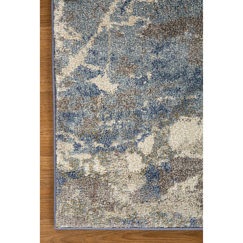 Olympia Collection Blue/Gray Abstract Transitional Design Area Rug