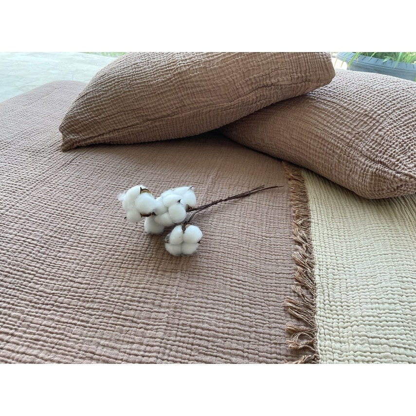 Sussexhome Soft Turkish Cotton Muslin Bed Shams, 2 Pieces - Picture 27 of 85