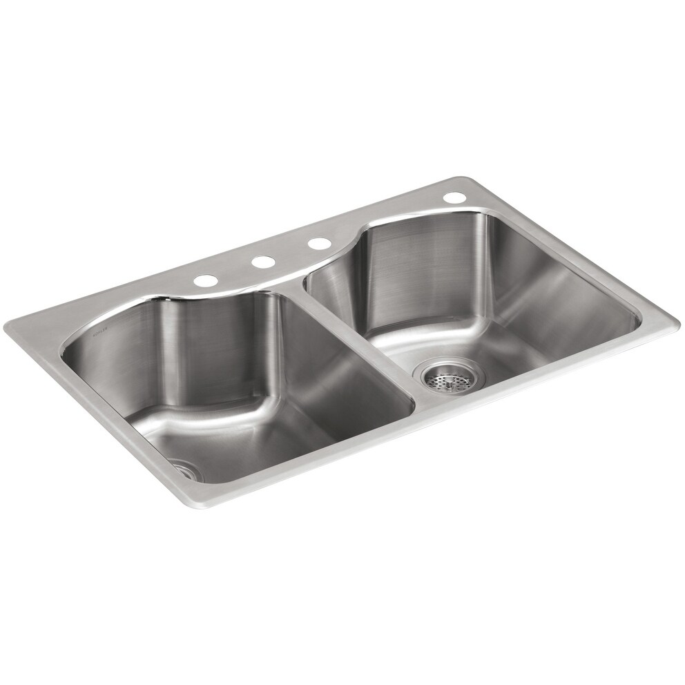Kohler K 3842 4 Octave 33 Double Basin Top Mount 18 Gauge Kohler K 3842 4 Octave 33 Double