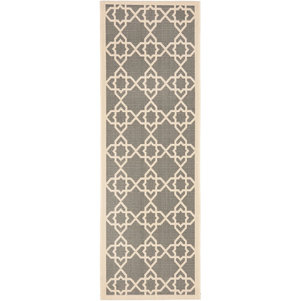 SAFAVIEH Courtyard Hanifa Trellis Indoor/ Outdoor Waterproof Patio Backyard Rug