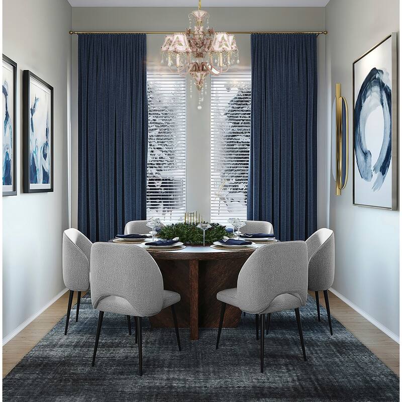 6-Light Gold chandelier With Linen Shades