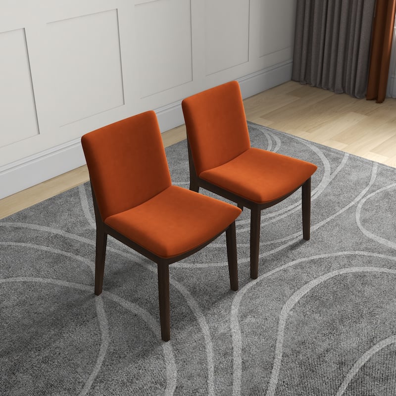 Vermont Mid-Century Modern Fabric Dining Chair (Set of 2)