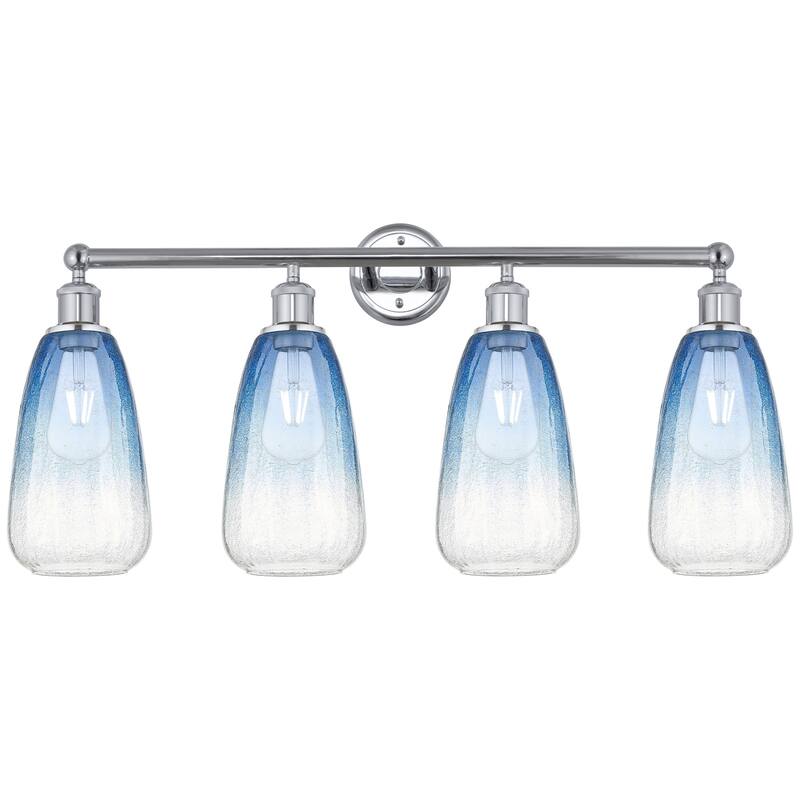 Innovations Lighting 616-4W-16-33 Brookhaven Almond Vanity Brookhaven - Polished Chrome / Sapphire Blue