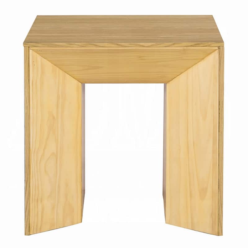 Arnold Side End Table, Natural Brown Wood Frame, Square 24 Inch Top
