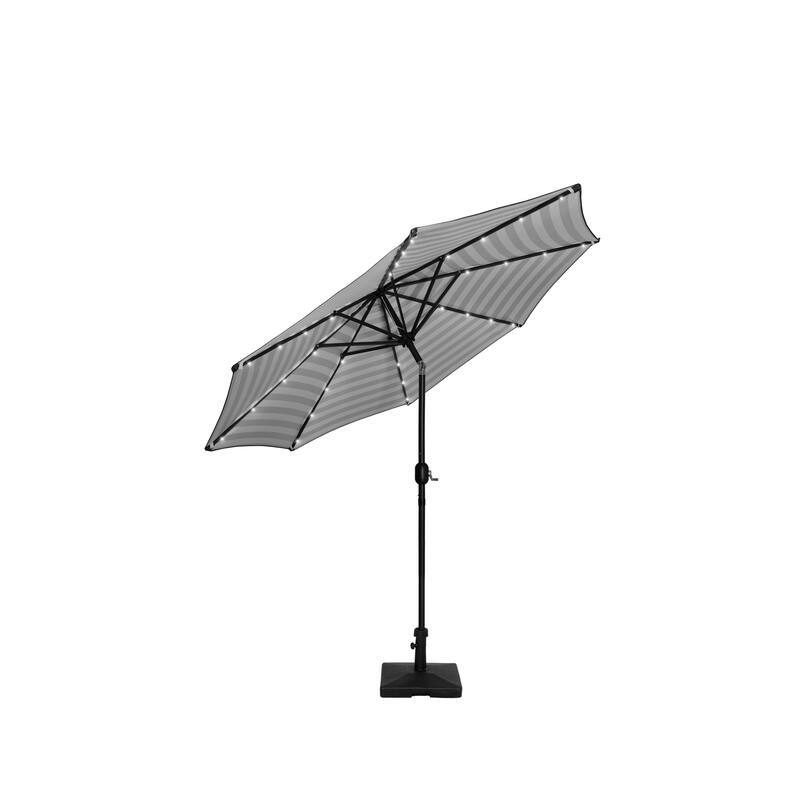 9 Ft. Solar Power Lighted Patio Umbrella with Concrete Base