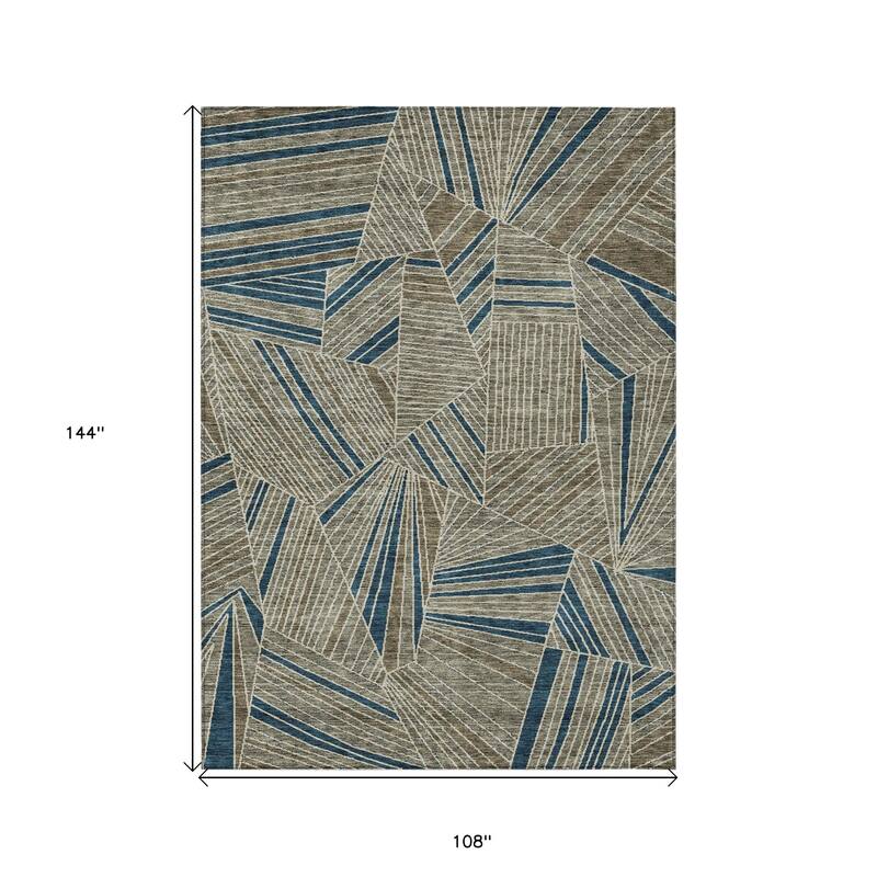 HomeRoots Geometric Transitional Rectangle Outdoor Rug
