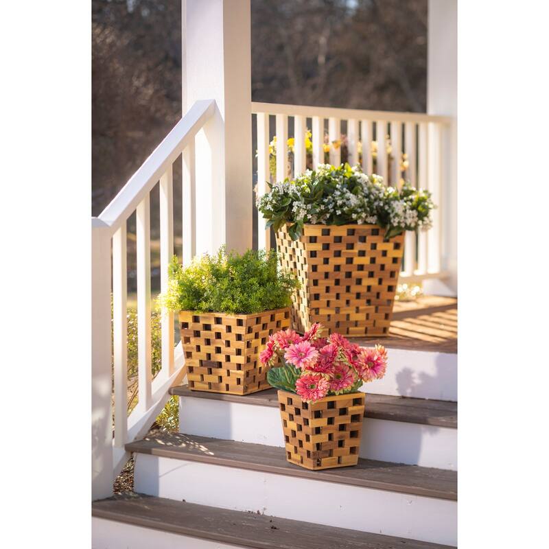 Recycled Wood Planter (Set of 3)