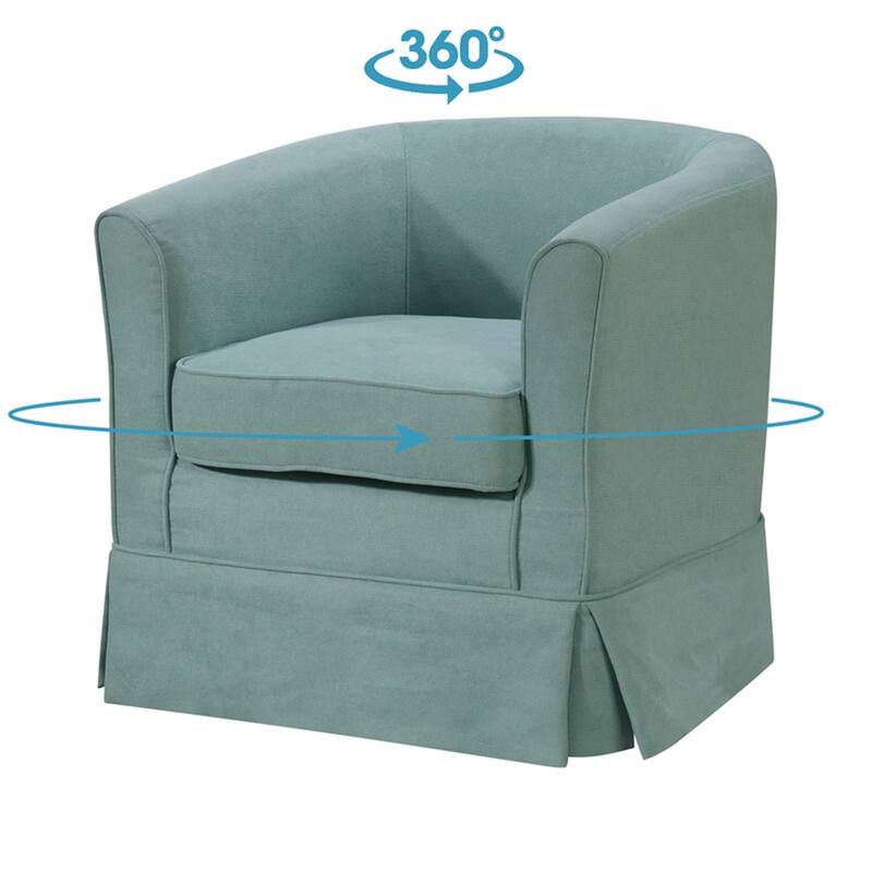 Woven Fabric Swivel Barrel Chair