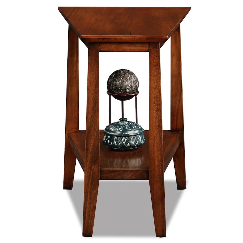 Delton 24 in. Solid Wood Recliner Wedge Side End Side Table with Shelf