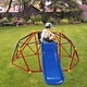 preview thumbnail 1 of 11, 6ft Dome climber with 1.2m slide for age 3+ climber with Climbing Stones Blue+Red