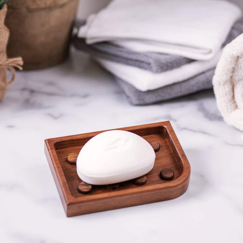 Designer Genuine Teak Soap Dish - 0.75" 5.50" X 3.78"