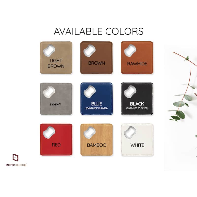 Bottle Opener Coaster - Vegan Leather- 1 Piece