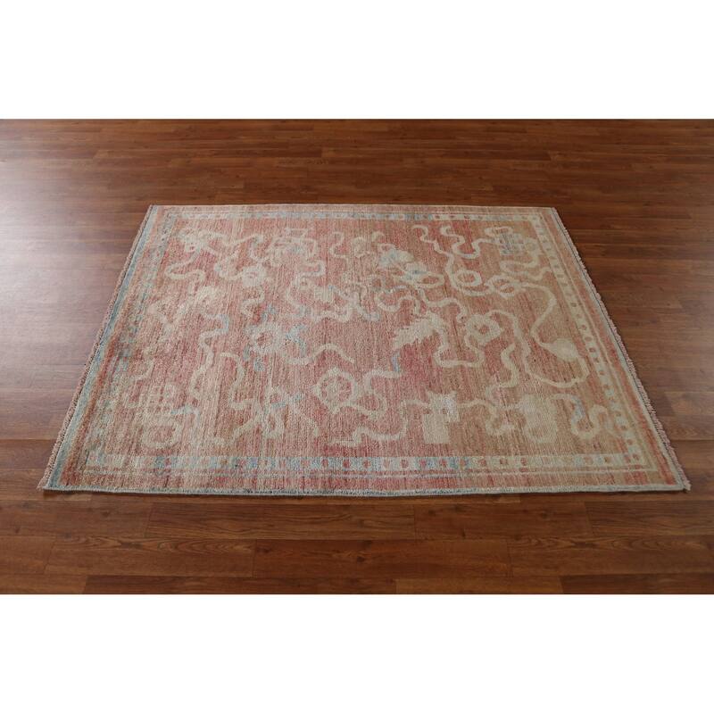 Hand Knotted Oriental 100% Wool Carpet Traditional Abstract Coral Art Deco Area Rug - 5' 0'' X 3' 10''