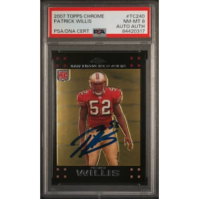 Patrick Willis 2007 Topps Chrome Football Rookie Card #TC240 Auto Graded PSA 8 - 8'6" x 11'6"