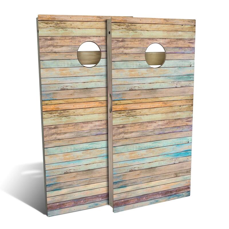 Summer Woodlay Outdoor Cornhole Board Set - Backyard 2x4 - Include Case + Hole Lights