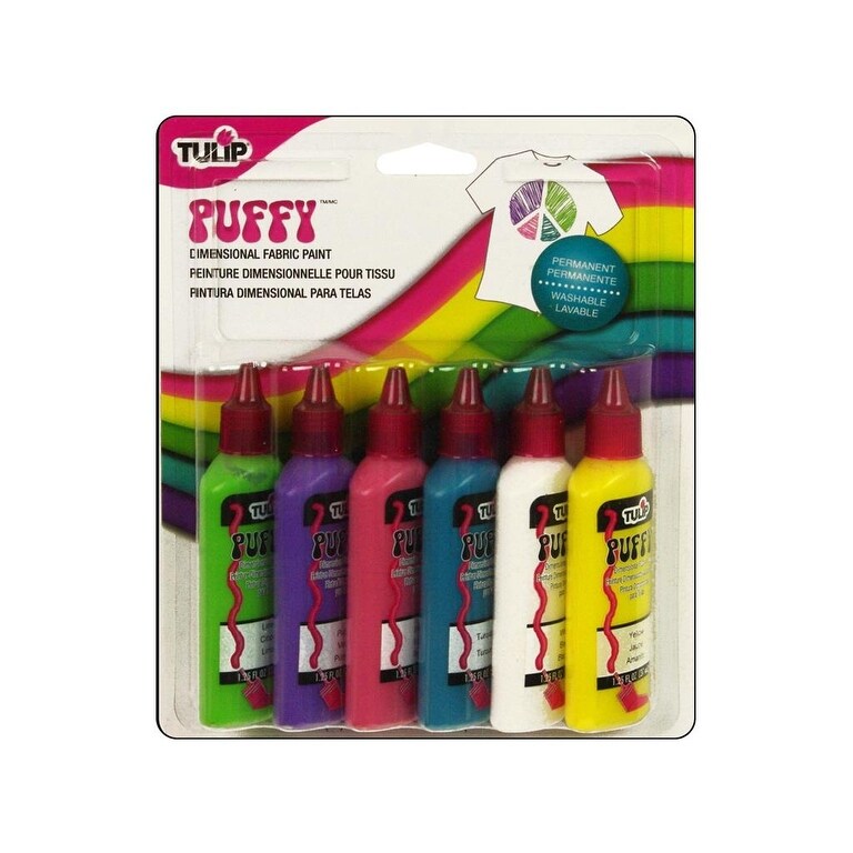 Shop 20595 Tulip 3d Fabric Paint Set Puffy 6pc Overstock 29500766