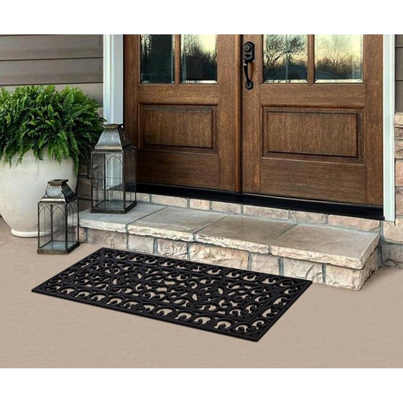 A1HC First Impression Natural Rubber Durable Attractive Entry Doormat
