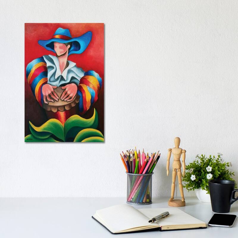 iCanvas "Blue Hat" by Dixie Miguez Canvas Print - 12x8x0.75