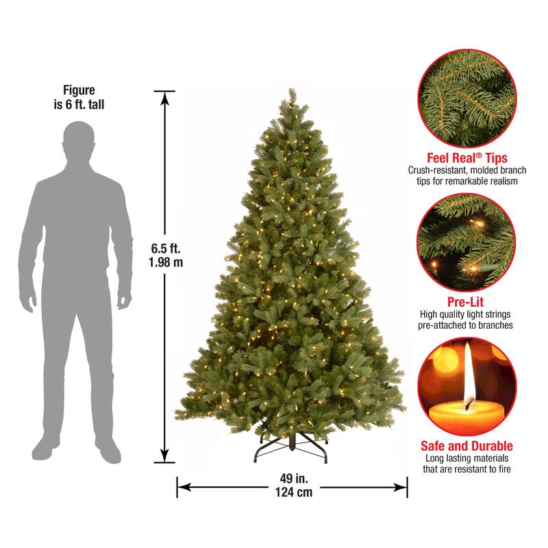 National Tree Company 6.5 ft. Downswept Douglas Fir Tree with Clear Lights - 6.5 Foot