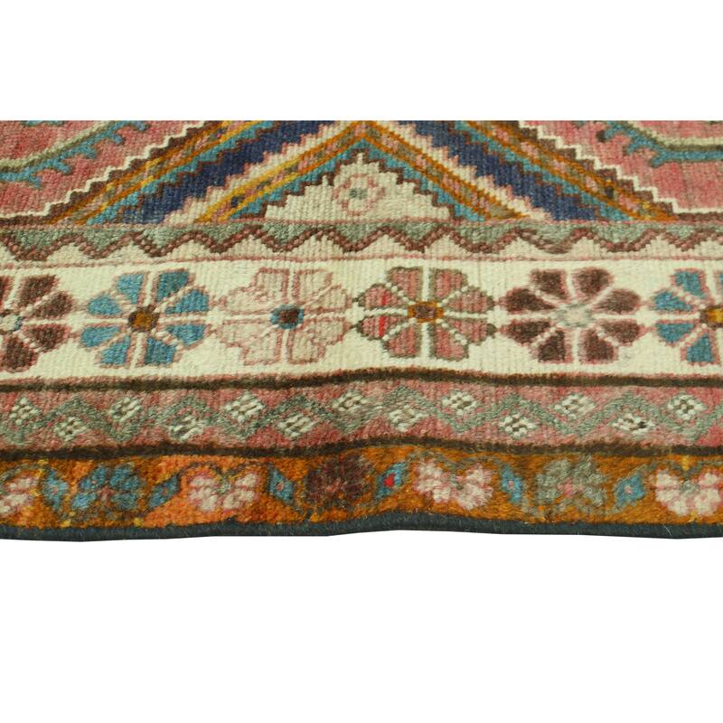 Noori Rug Fine Vintage Distressed Azzam Rust/Ivory Runner - 3'4" x 9'7"