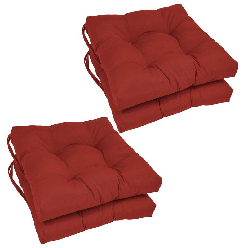 16-inch Square Indoor Chair Cushions (Set of 2, 4, or 6) - 16" x 16" - Set of 4 - Ruby Red