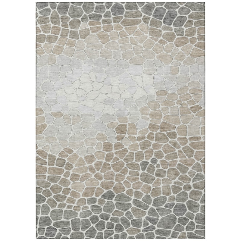 Machine Washable Indoor/Outdoor Contemporary Ombre Chantille Rug