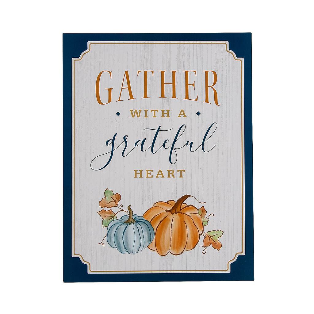 Gather with a Grateful Heart Sign, Fall, Home Decor, Home Accents, 1 Piece