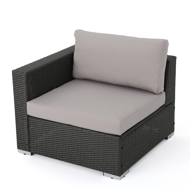 Roomfitters Wicker Lounge Chair with Cushions for Comfortable Outdoor Seating, Stylish Patio Furniture with Durable Frame - Grey