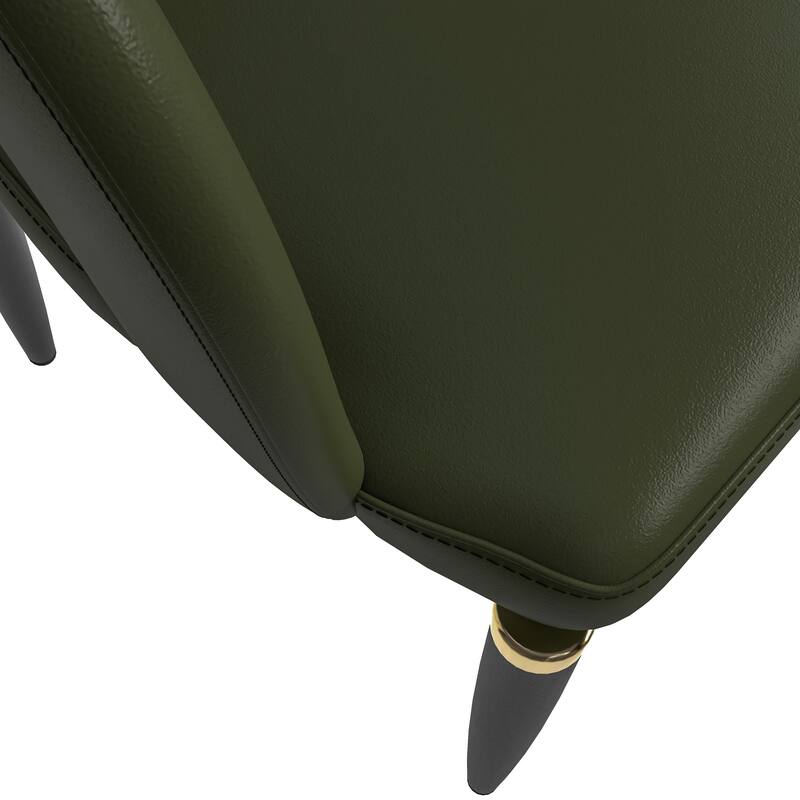 Entice Dining Chairs Upholstered Leather with Iron Legs Modern Accent Arm Chairs