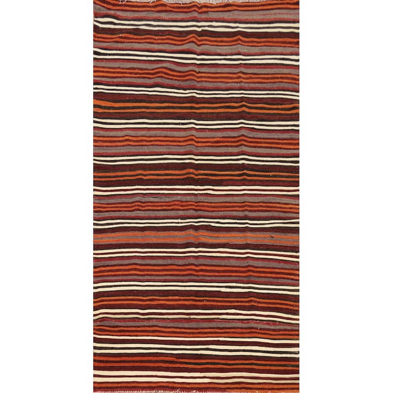 Hand Woven Oriental 100% Wool Carpet Southwestern Geometric Multi-Colored Kilim Area Rug - 9' 0'' X 4' 8''